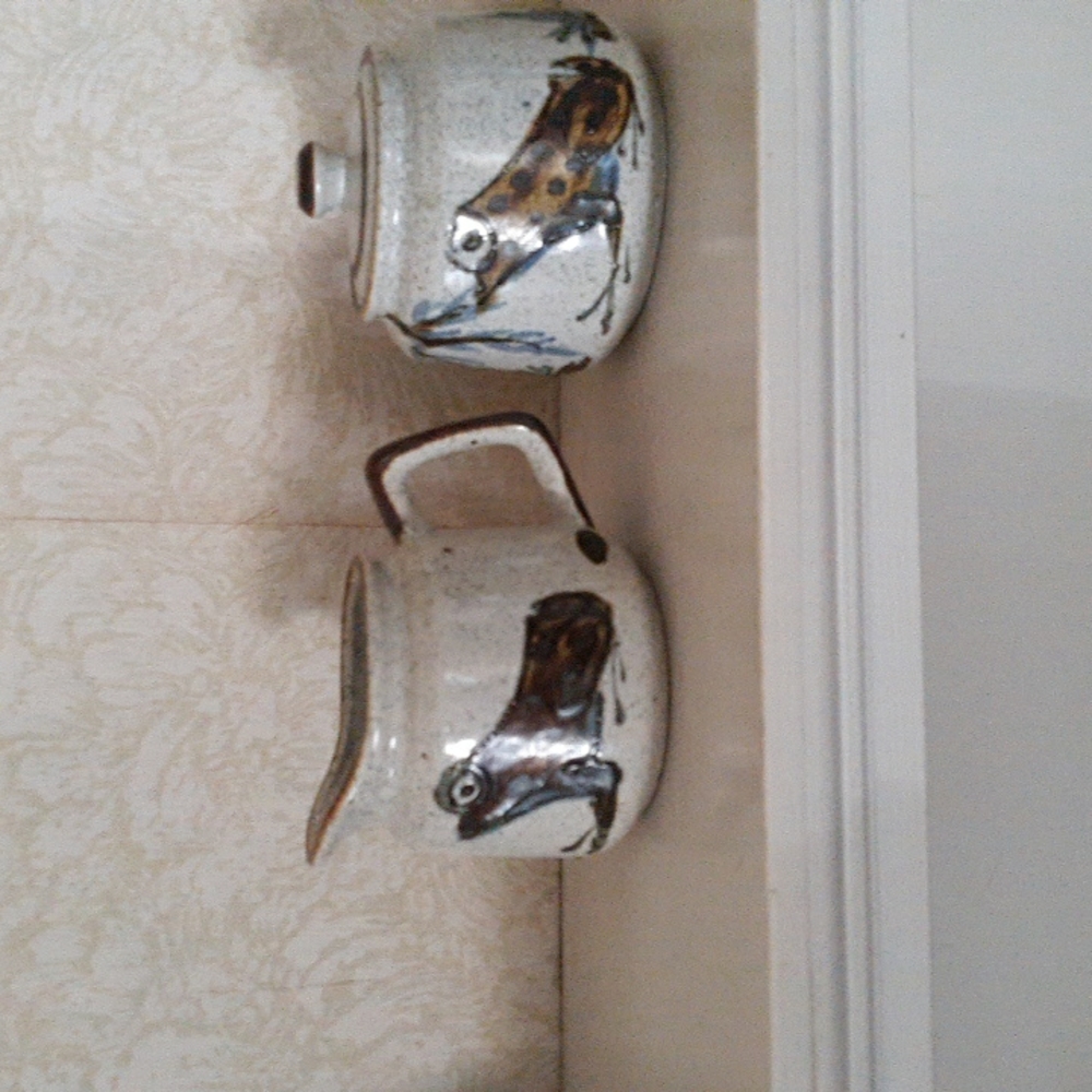 Vintage sugar bowl and creamer